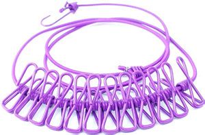 Fitaza 12pcs Cloth Drying Rope with Hooks Portable Travel Clothesline ...