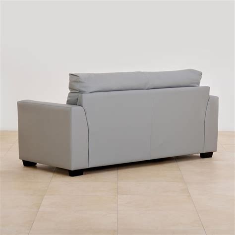 Buy Ellora Faux Leather 3-Seater Sofa - Grey from Home Centre at just ...