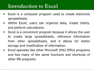 Image result for Excel Introduction Page Format