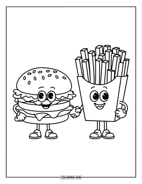 55+ Burger Coloring Pages for Kids and Adults (Free Printable PDFs)