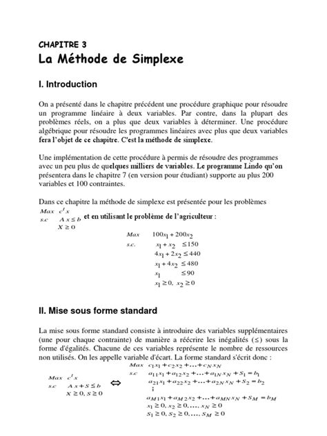 Image result for Methode Simplexe PDF