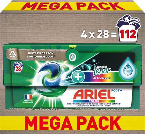 Ariel Wasmiddel Pods +Touch Van Lenor Unstoppables - Kleur - 4 x 28 ...