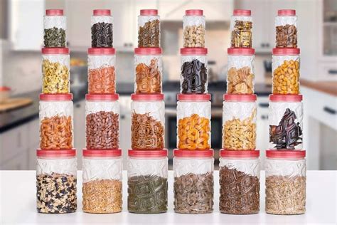 Buy Get up Twister Airtight Jar Set of 24 Pieces Clear | Diamond ...