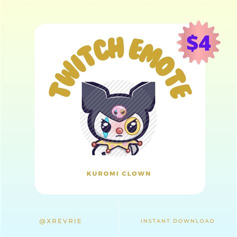 Kuromi Clown Emote for Twitch, Discord, YouTube, Kick, etc. - Reverie's ...