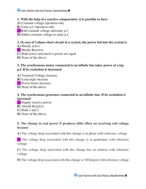 PSOC - mcq - With the help of a reactive compensator, it is possible to ...