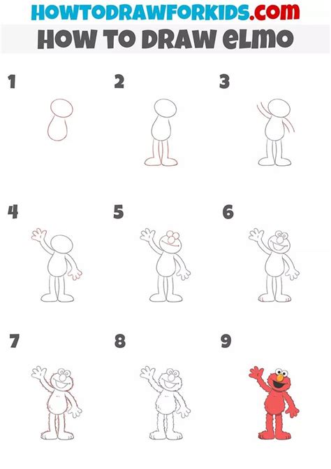 Elmo Drawing Tutorial 的图像结果