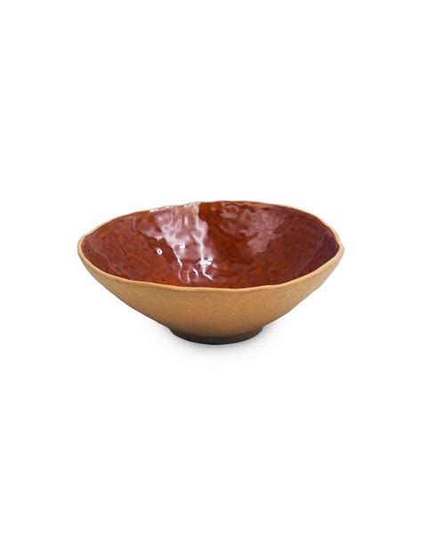 Bowl de Ceramica Redondo de 18 x 6.5 Centimetros de Color Cobre RUSTIC ...