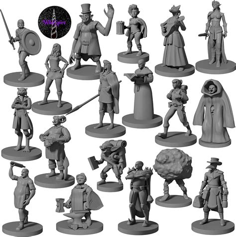 Buy 18 Miniatures Townsfolk Hero for DND Miniatures Bulk 28mm ...