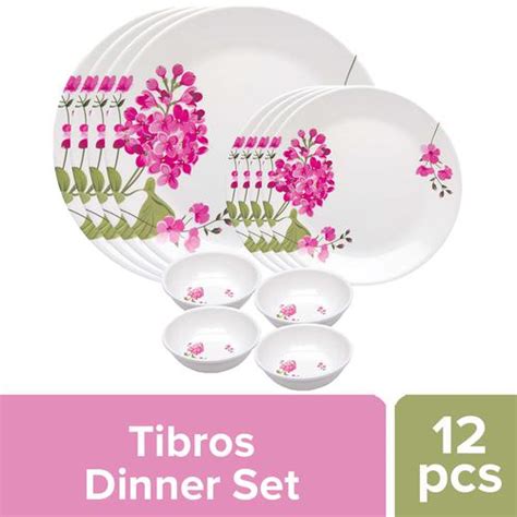 Buy Tibros Smart Series Melamine Dinner Set - Pink Blossom Design ...