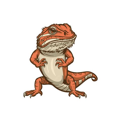 Premium Vector | Bearded dragon vintage vector illustration