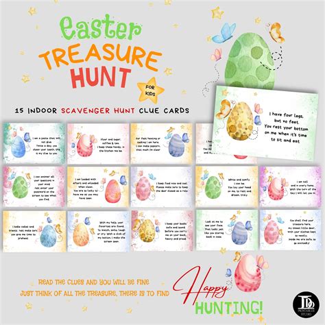 Easter egg treasure hunt indoor printable scavenger hunt for kids ...