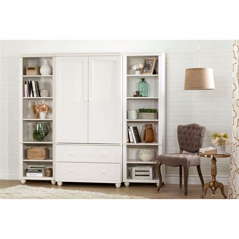 Hopedale - Narrow 6-Shelf Bookcase, White Wash * D - South Shore ...