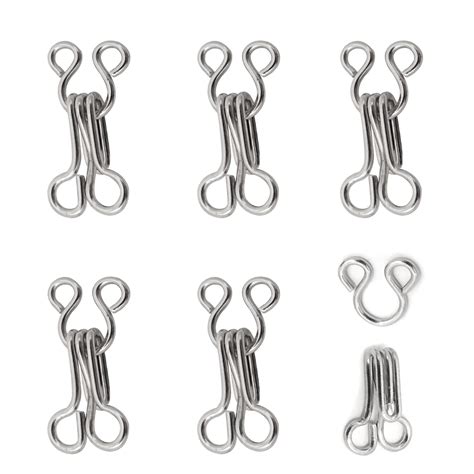 Amazon.com: Honbay 100 Sets 17mm Silver Metal Hook and Eye Closures ...