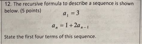 Image result for How to Describe Sequences Using Recursive Formula