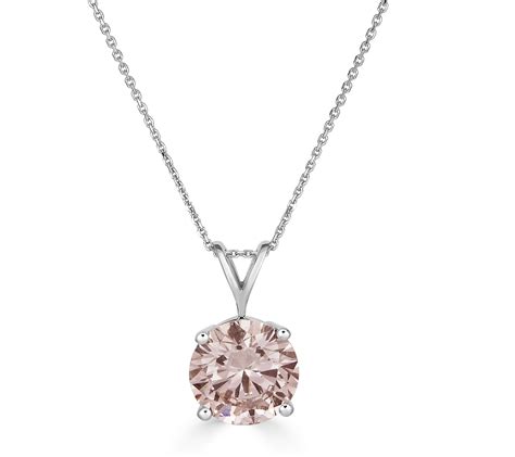 Vida Lab Diamonds Pink Lab Created Pendant w/ Chain, 14K Gold - QVC.com