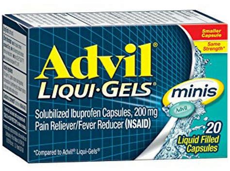 Advil 200 mg Liqui-Gels Pain Reliever & Fever Reducer Minis 20 ct, Pack ...