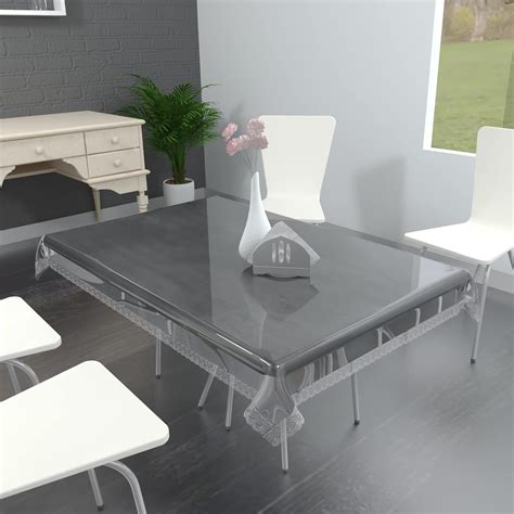 Buy MONKDECOR Classic Plastic Bordered 4 Seater Dining Table Cover with ...