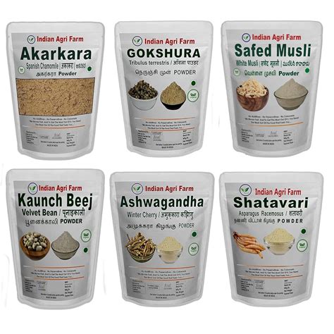 Iagrifarm Akarkara, Gokhru Chota, Safed Musli, Kaunch Beej, Ashwagandha ...