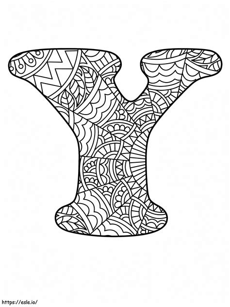 Letter Y Mandala Alphabet coloring page