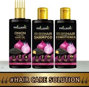 Phillauri Red onion Hair Oil(100 ml), Shampoo(100ml), Conditioner(100ml ...