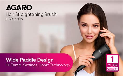 AGARO Hair Straightening Brush, 2-in-1 Hair Straightening and Combing ...