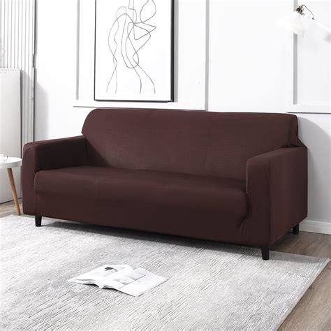 Chocolate Brown Elastic Sofa Cover | Premium & Stretchable – HOKIPO ...