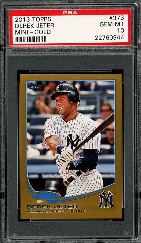 Derek Jeter 2013 Topps Mini Gold Card 21/62! PSA Gem Mint 10, POP 3 ...
