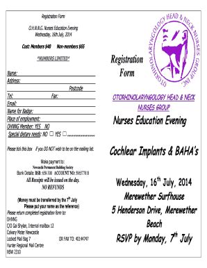 Fillable Online Registration form TEMPLATE - ohnngcomau Fax Email Print ...