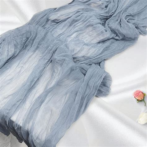 Snapklik.com : 3 Pack 160 Inch Dusty Blue Cheesecloth Table Runner-13 ...