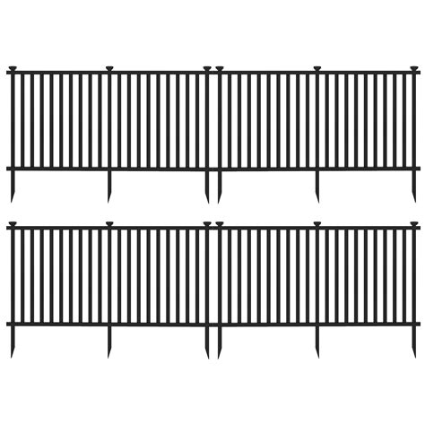 Gymax 80'' x 39'' Vinyl Picket Fence 4 No Dig Fence Panels for Soft ...