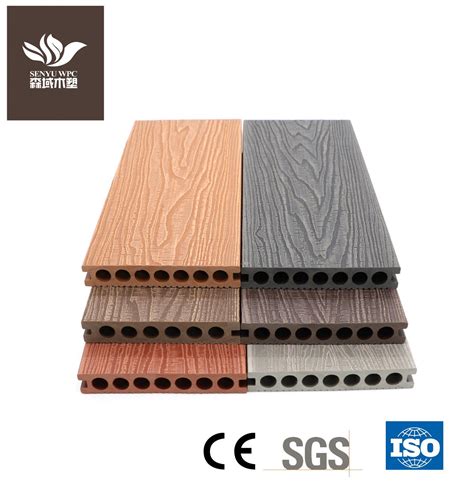Wood Plastic Composite Wood Grain Surface Deep Embossing WPC Hollow ...