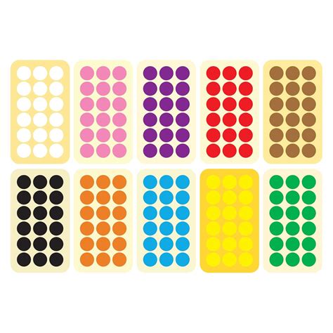 Mix Color 1 Inch Round Dot Sticker Labels Writable Surface for Kids ...