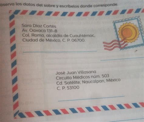 Modelo De Sobre De Carta Remitente Y Destinatario Ela - vrogue.co