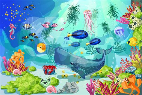 Aquarium Doodle Nursery Wallpaper – Myindianthings