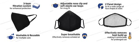 Safari Unisex Face Mask (Pack of 3) (AIR PRO MASK_Black_OS) : Amazon.in ...
