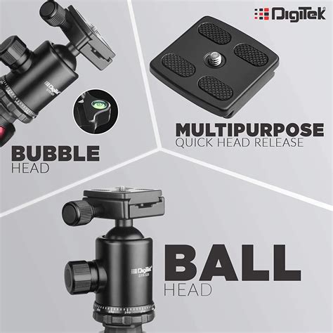 Digitek Dtr 520 Bh (60 Inch)(152Cm) Professional Aluminum Tripod Cum ...