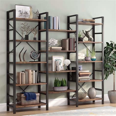 Buy TribeSigns Triple Wide 5-Shelf Bookcase, Etagere Large Open ...