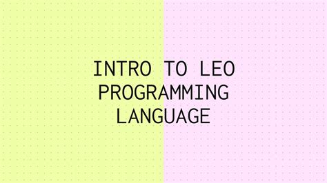 Leo Programing Language 的图像结果