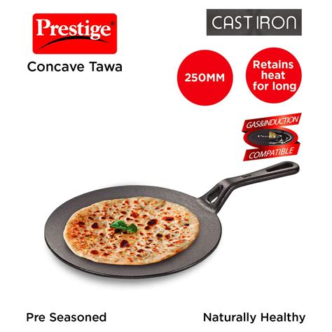 Prestige Cast Iron Concave Tawa, 250 mm – Sarathy Kitchenware