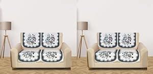 RRC Velvet Floral Quilted Sofa Cover Set 4 Seater | Premium Quilted ...