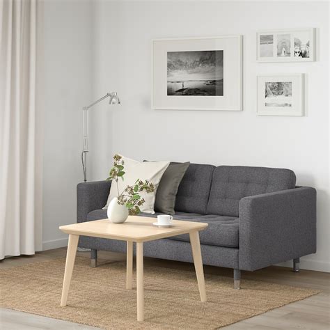LANDSKRONA 2-seat sofa, Gunnared dark grey/metal - IKEA