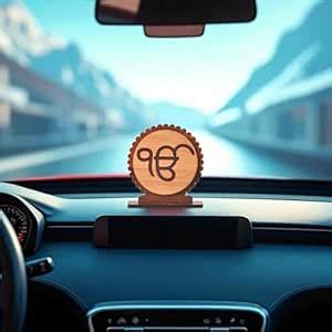Gift Kya De Ik Onkar Wooden Car Dashboard Showpiece | Sikh Religious ...
