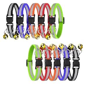 Buraq 4 Pcs Perfect Reflective Cat Collar for Indoor & Outdoor Use ...