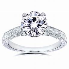 Engagement Rings by Kobelli 1 1 2 Carats Ct Tw Antique Style Moissanite Engagement Rings