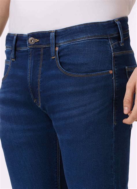 Men Blue Mid Rise Slim Fit Powerflex Jeans | Pepe Jeans India