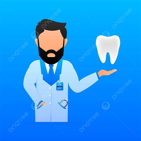 Flat Style Dentist Isolated Vector Illustration For Healthcare Vector ...