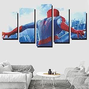 Mad Masters Spiderman Canvas 5 Pieces Wall Hanging Painting (UV ...