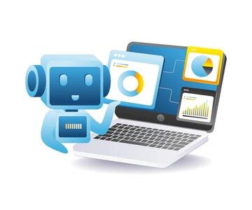 Artificial intelligence robot for business data analysis | Premium Vector