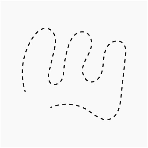 Gebogene gestrichelte Linie | Premium Vektor