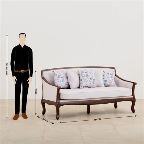 Buy Victoria Fabric 3-Seater Sofa with Cushions - White from Home ...